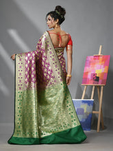 Purple Silk Banarasi Saree With Zari Woven Designs-MA52BSL441050042